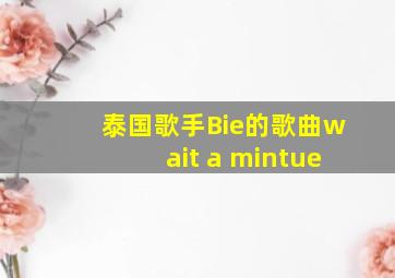 泰国歌手Bie的歌曲wait a mintue